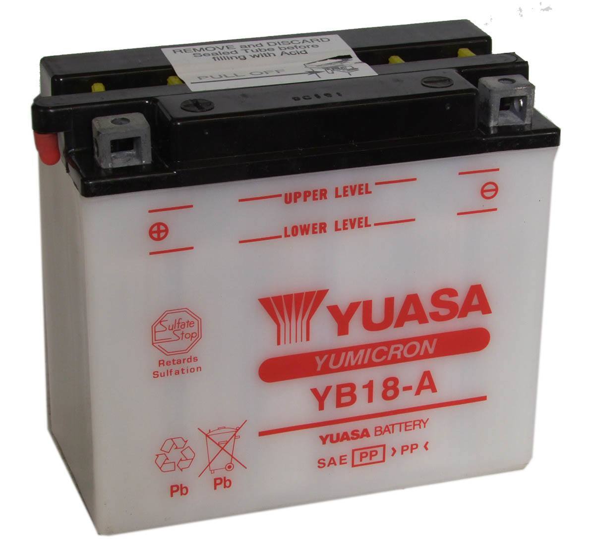 Batería de moto 12V 18AH YUASA - YB18-A - Precio: 72,02 € - Megataller