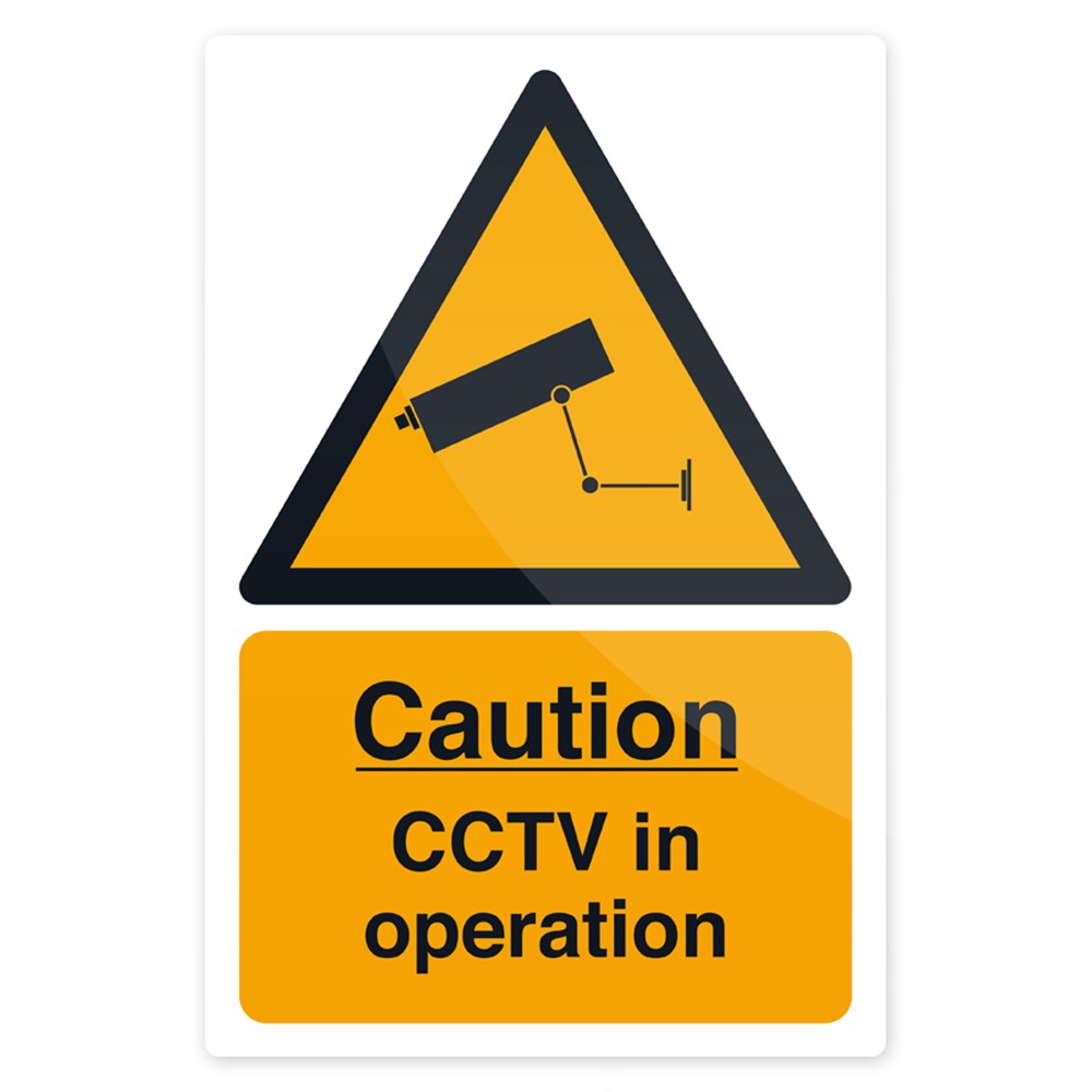 Señal de advertencia - CCTV en funcionamiento Adhesivo, 200 x 300 mm
