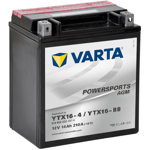 Batería de moto 12V 14Ah AGM VARTA YTX16-BS