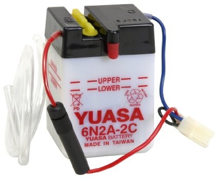 Batería de moto 6V 2AH YUASA - 6N2A-2C (no incluye ácido)
