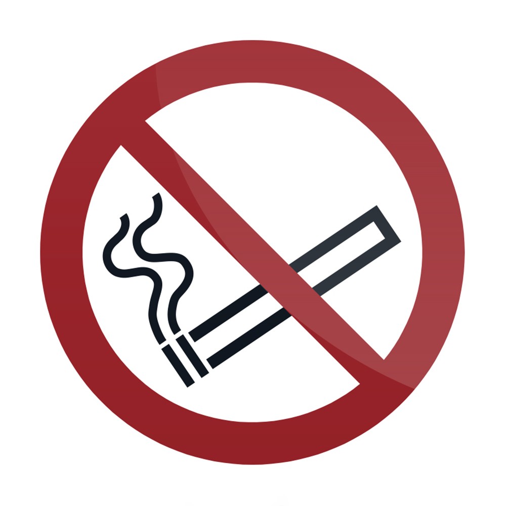 Señal de advertencia - Símbolo prohibido fumar Adhesivo, 100 x 100 mm