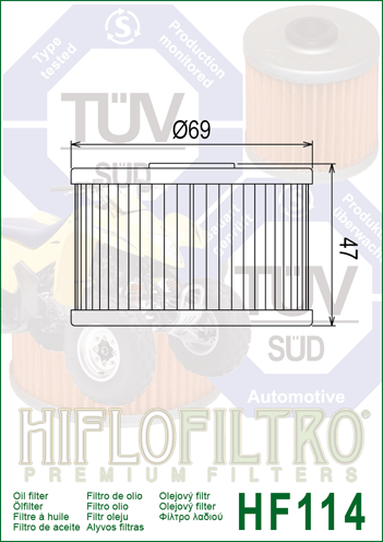 Filtro de aceite Hiflofiltro HF114
