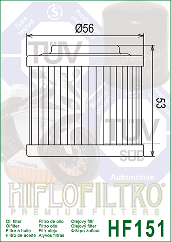 Filtro de aceite Hiflofiltro HF151