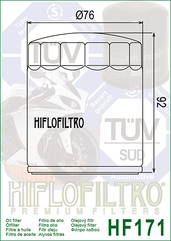 Filtro de aceite Hiflofiltro HF171BRC
