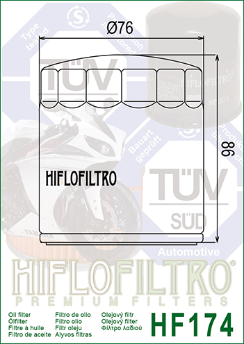 Filtro de aceite Hiflofiltro HF174C