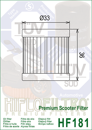 Filtro de aceite Hiflofiltro HF181