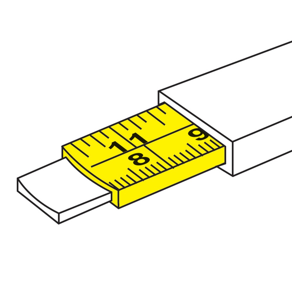 Flexómetro contorneado de color fosforito 3 m x 16 mm