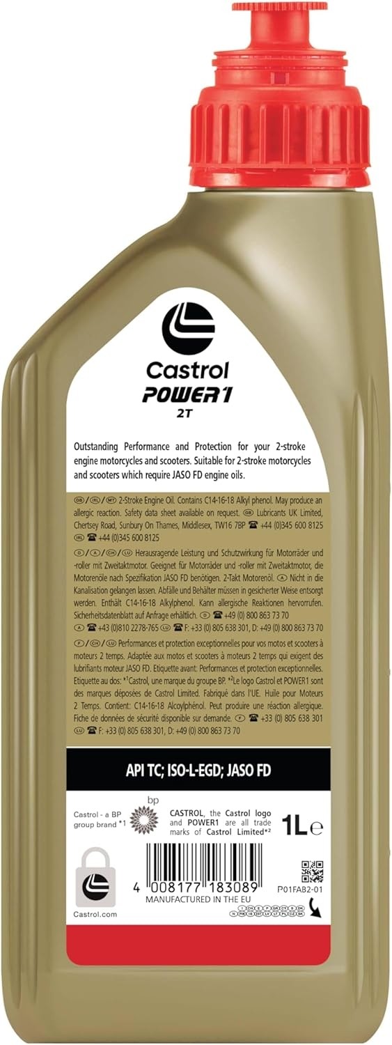 Aceite Castrol Power1 Ultimate 2T 1L (antiguo Power 1 Racing 2T)