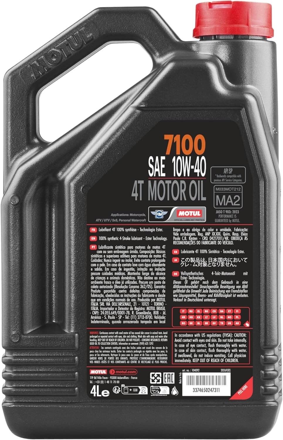 Aceite Motul 7100 4T 10W40 4L
