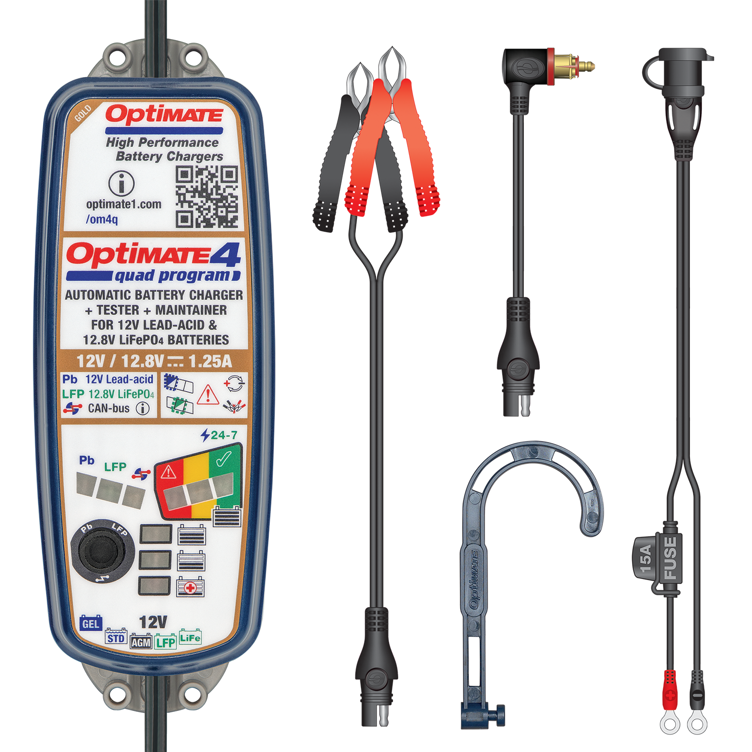 Cargador de baterías Optimate 4 Quad Program TM630 CAN BUS Ready (BMW)