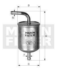 Filtro combustible MANN-FILTER WK614/1