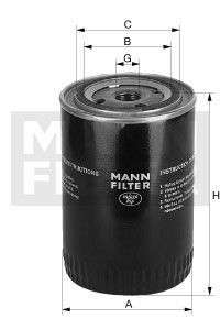 Filtro, sistema hidráulico operador MANN-FILTER W1269