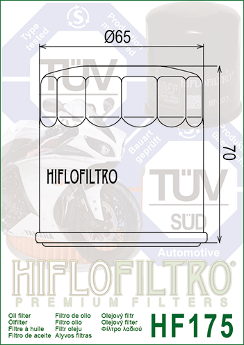 Filtro de aceite Hiflofiltro HF175