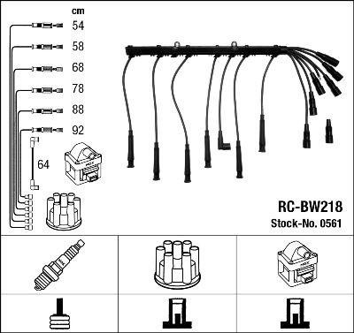 Juego de cables de encendido NGK - RC-BW218