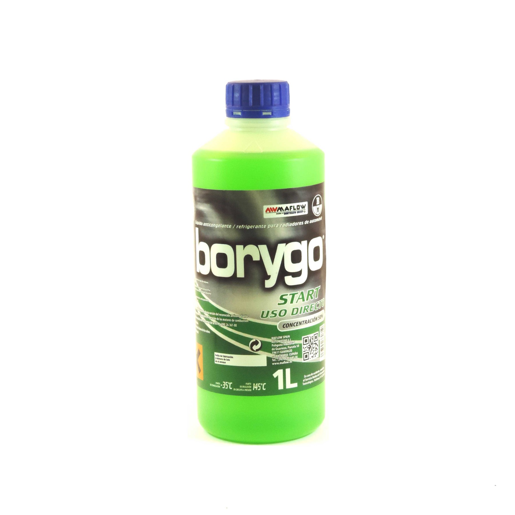 Anticongelante Refrigerante verde BORYGO Start uso directo 50 1L