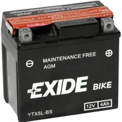 Batería de moto 12V 4Ah EXIDE ETX5L-BS AGM