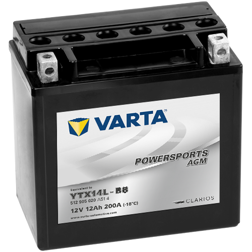Batería de moto 12V 12Ah AGM HP VARTA YTX14L-BS - Precio: 90,13 € -  Megataller