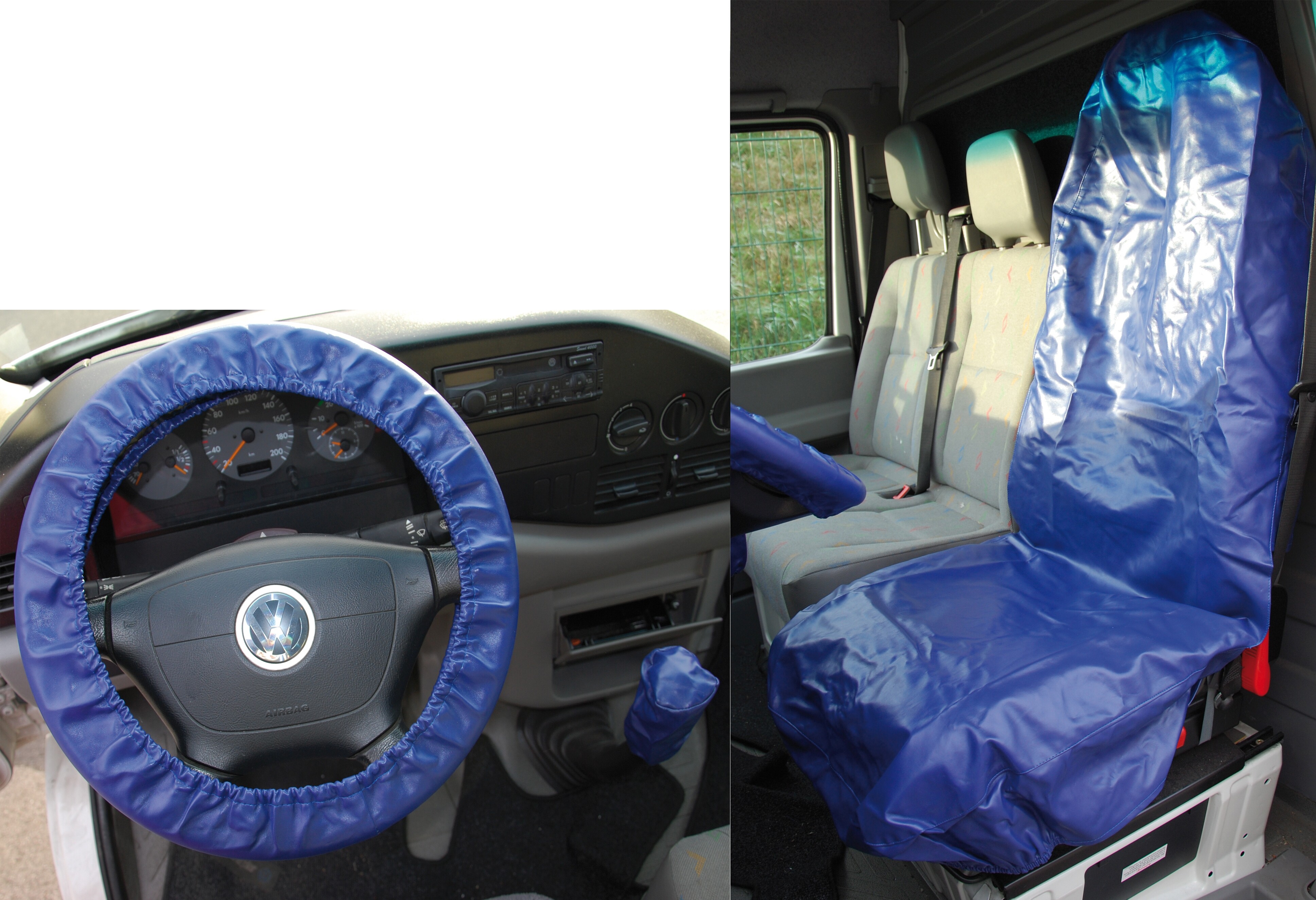 Protector universal del volante y el asiento, piel sintética