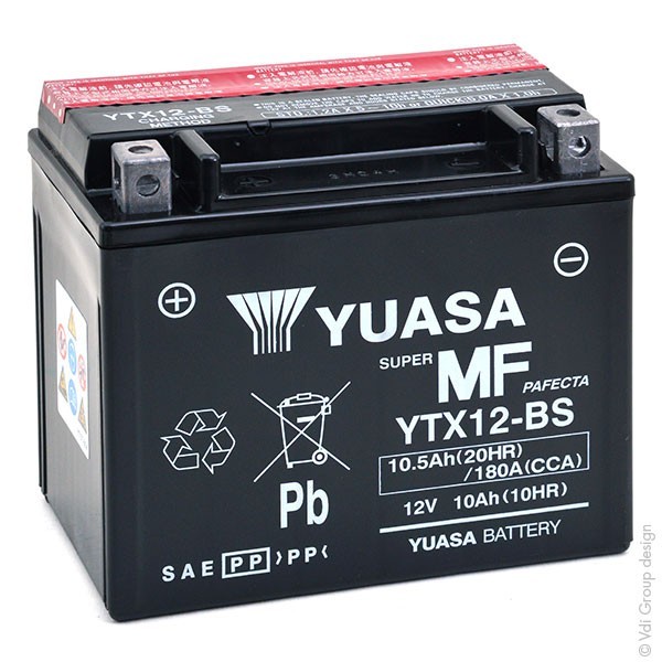 Batería de moto 12V 10AH YUASA - YTX12-BS