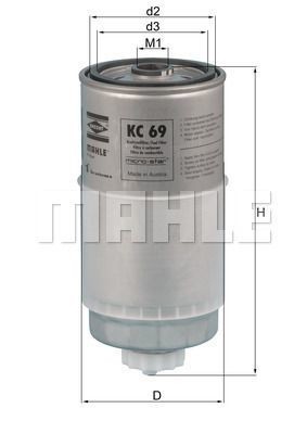 Filtro combustible MAHLE KC69