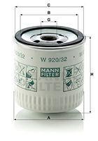 Filtro de aceite MANN-FILTER W920/32