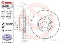 Juego de discos de freno coated disc line BREMBO 09.B538.11