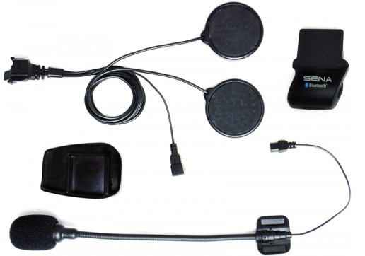 Kit de auriculares, micrófono y pinzas para intercomunicadores Sena