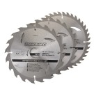 Discos de TCT para sierra circular 20, 24, 40 dientes, 3 piezas 180 x 30 anillos de 20 y 16 mm