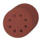 Discos de lija perforados autoadherentes 115 mm, 10 piezas Granos: 4 x 60, 2 x 80, 120, 240