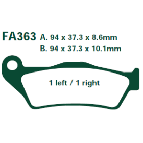 Pastillas de freno Sinterizadas HH EBC - FA363HH